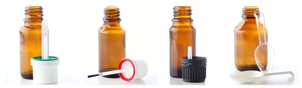 Pipette, brush, drip dispenser and measuring spoon complete the glass vials for essential oils